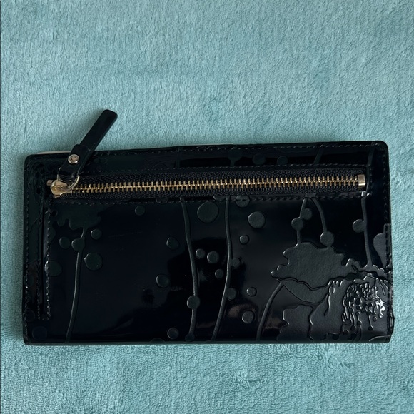 Kate Spade Black Embossed Floral Wallet - Picture 2 of 7
